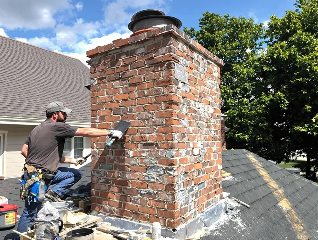 Completed chimney rebuild by New Canaan Chimney Sweep in New Canaan, CT