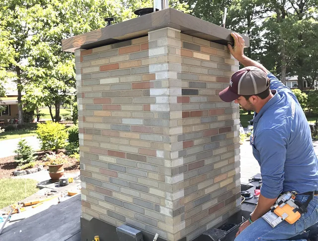 New Canaan Chimney Sweep completing a modern chimney remodel in New Canaan, CT