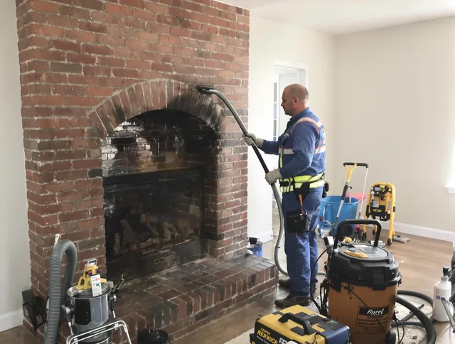 New Canaan Chimney Sweep expert performing detailed chimney sweep in New Canaan, CT