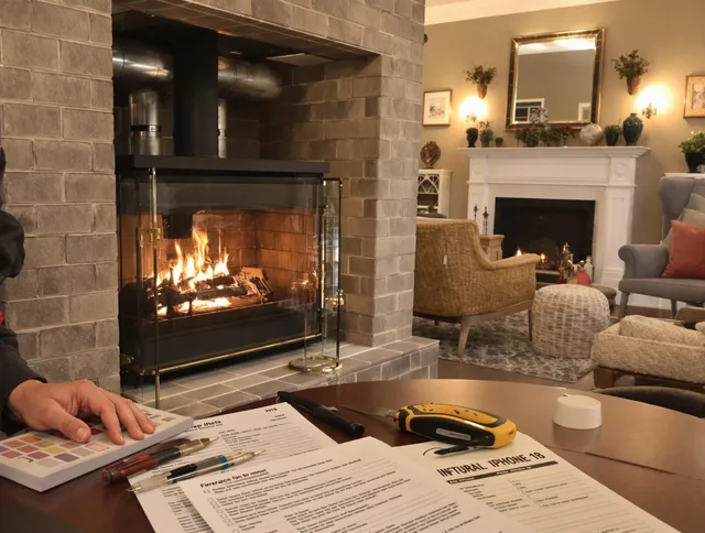 New Canaan Chimney Sweep verifying fireplace safety measures in New Canaan, CT