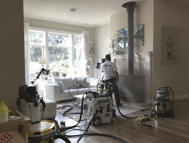 Soot removal service by New Canaan Chimney Sweep for a fireplace in New Canaan, CT